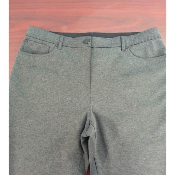 So Slimming by Chico's Pants Wmn's Sz L Gray Stretch Knit Straight Leg 5 Pocket - Picture 4 of 14